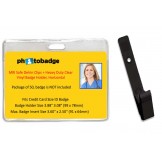 MRI Safe Clips and Horizontal PVC Badge Holder- 50 pack